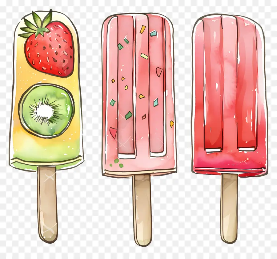 Paletas Heladas，Paletas Coloridas PNG