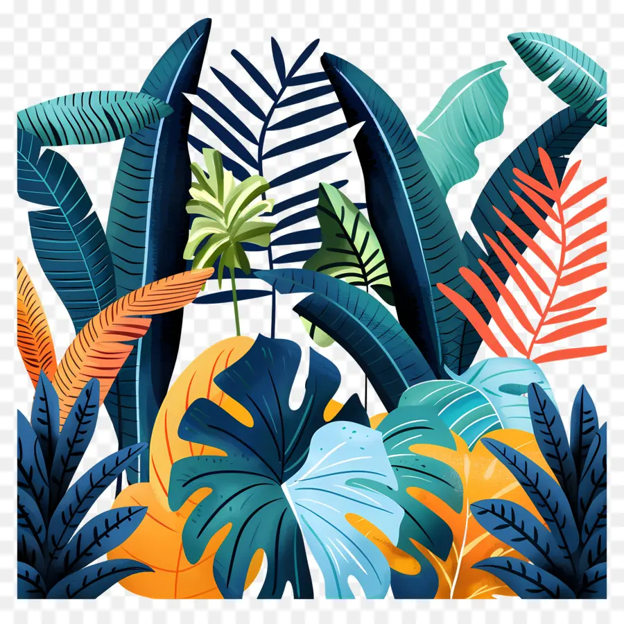 Bosque Tropical，Plantas Coloridas PNG