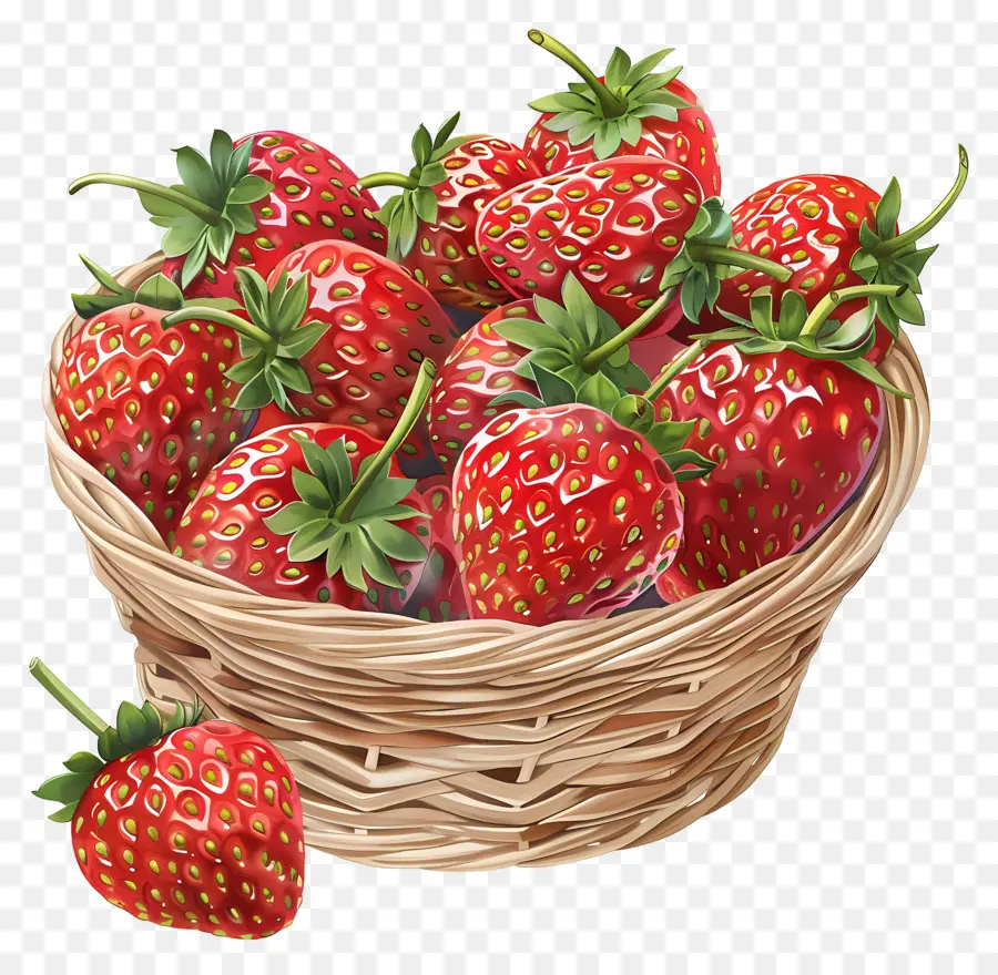 Canasta De Fresas，Fresas PNG