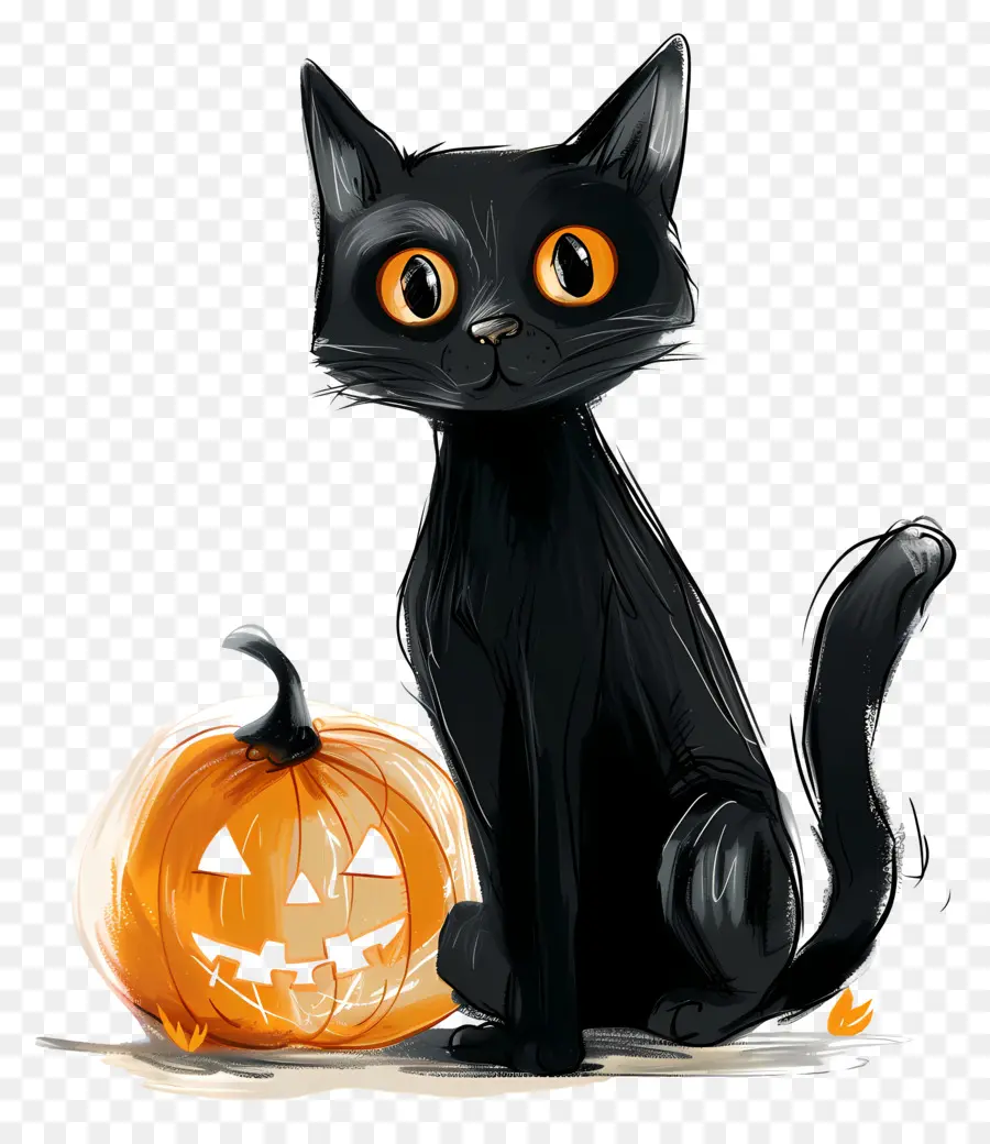 Halloween Gato，Gato Negro PNG