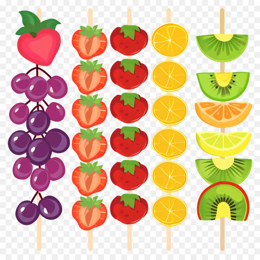 Brochetas De Fruta，Rebanadas De Fruta PNG