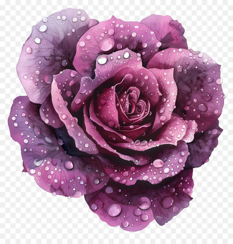 Rose Con Gotas De Rocío，Rosa Rosa PNG