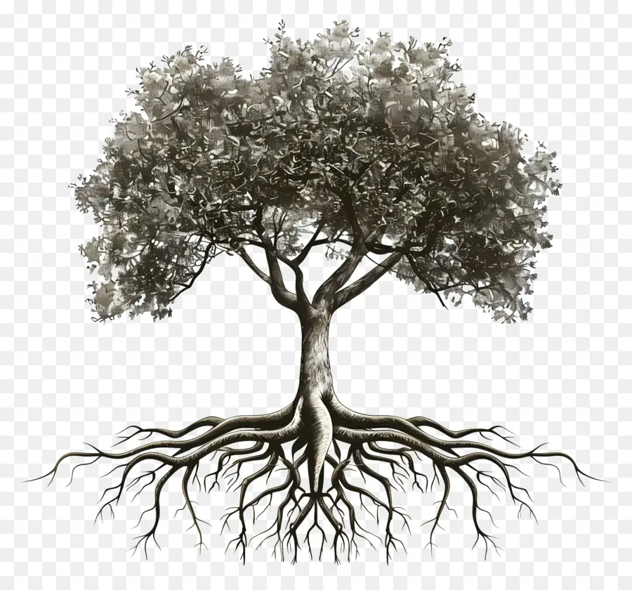 árbol Con Raíces，Simbolismo Del árbol PNG