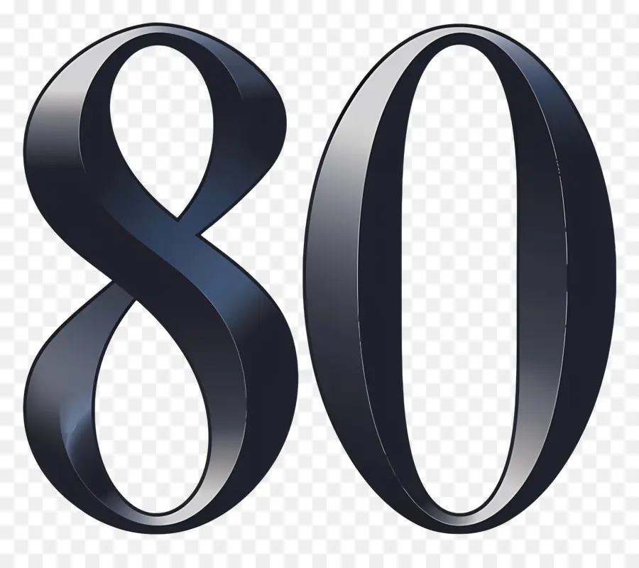 Número 80，Escultura 3d PNG