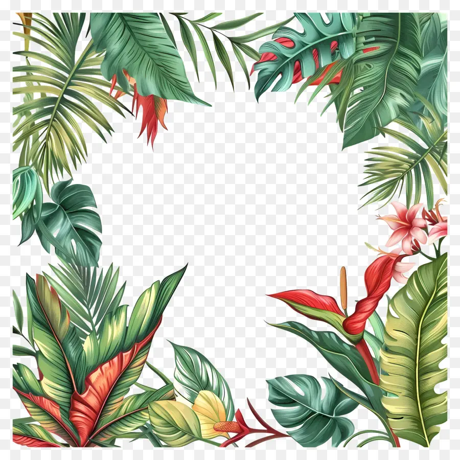 Borde De La Hoja Tropical，Hoja De Ilustración PNG