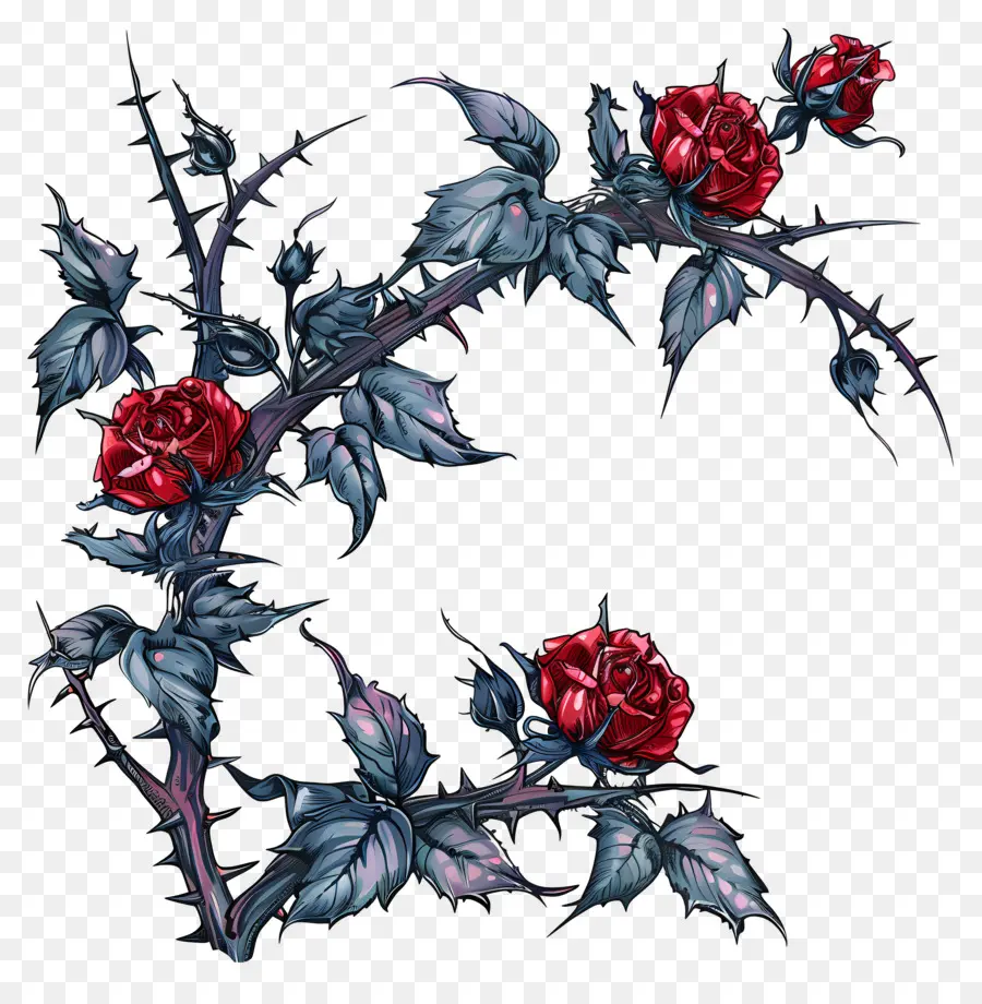 Espinas De Rosas，Rosas Rojas PNG