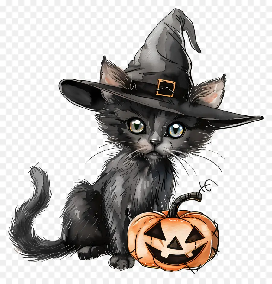 Halloween Gato，Gato Negro PNG