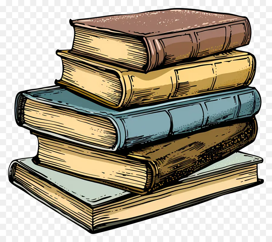 Pila De Libros，Libros Antiguos PNG