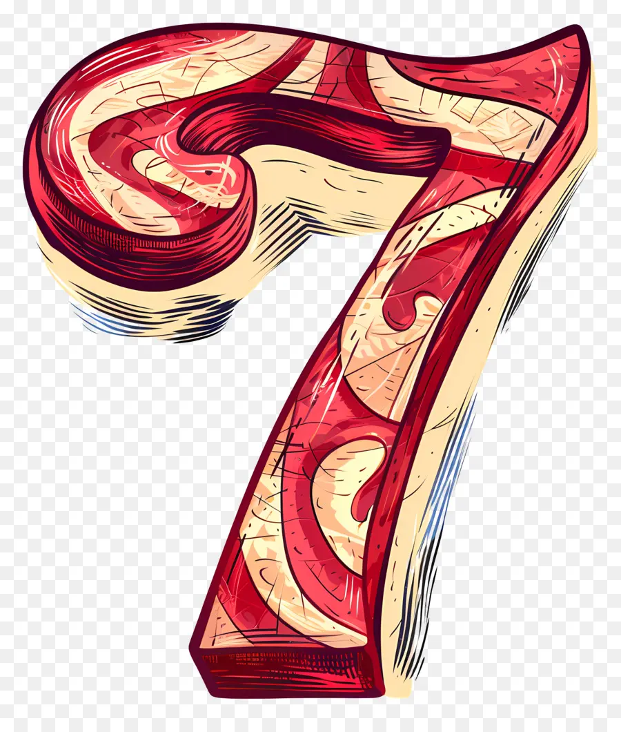 Número 7，Handpainted PNG