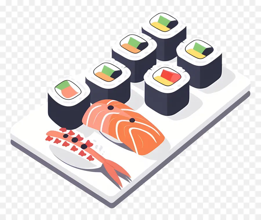 Sushi，Plato De Sushi PNG