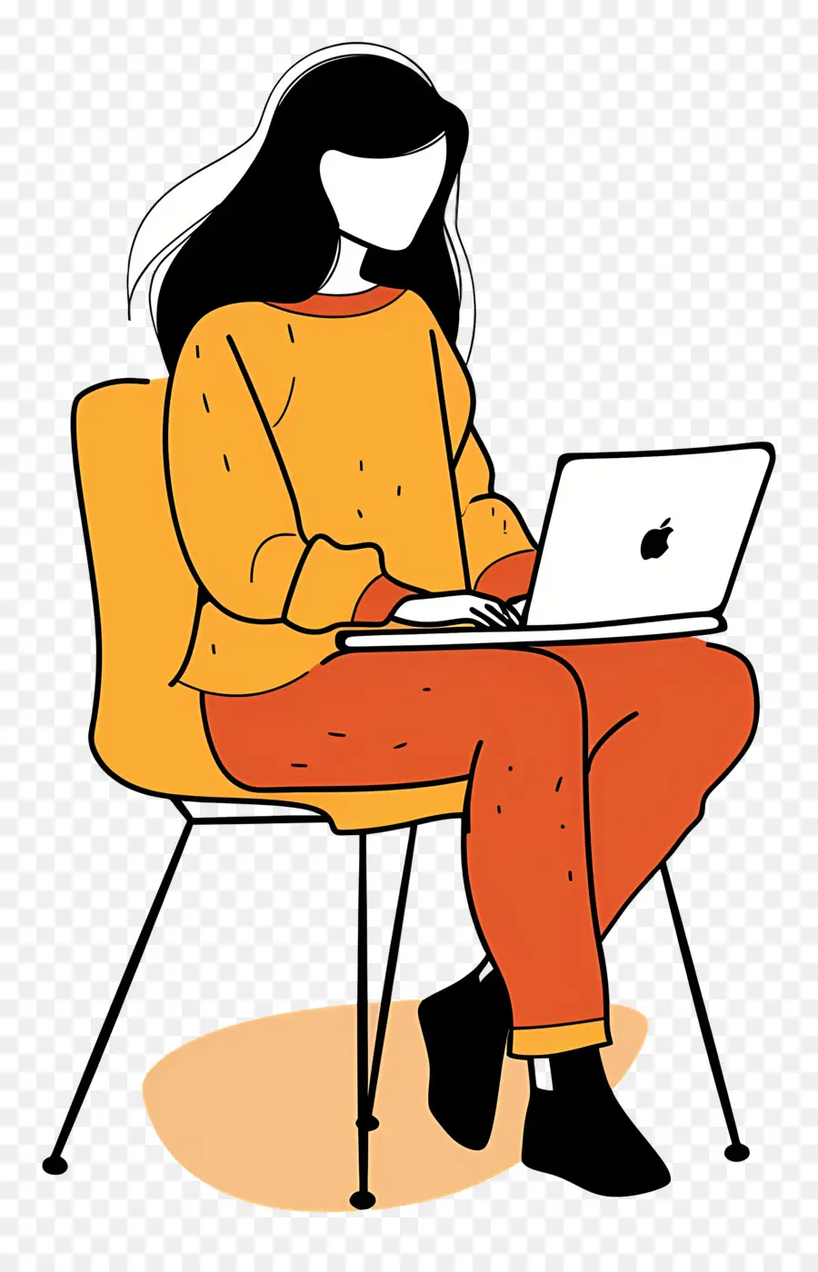 Mujer Que Trabaja，Trabajando En La Computadora Portátil PNG