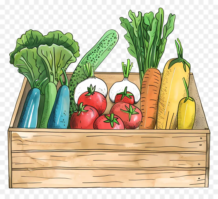 Caja De Verduras，Fresco PNG