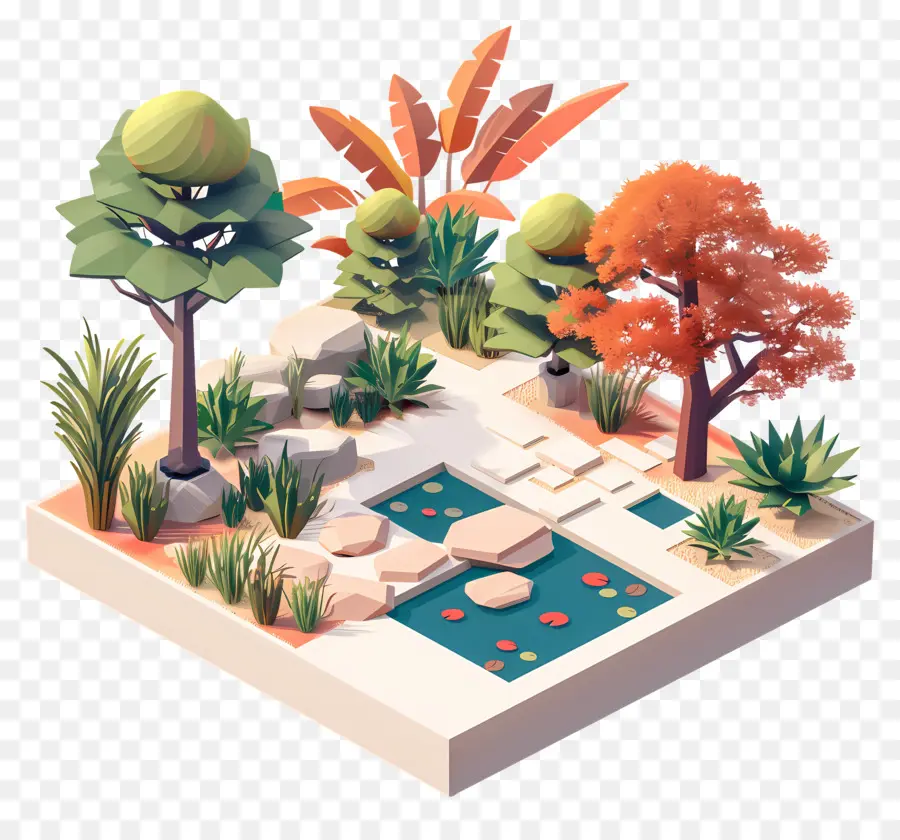 Jardín Moderno，Jardín 3d PNG