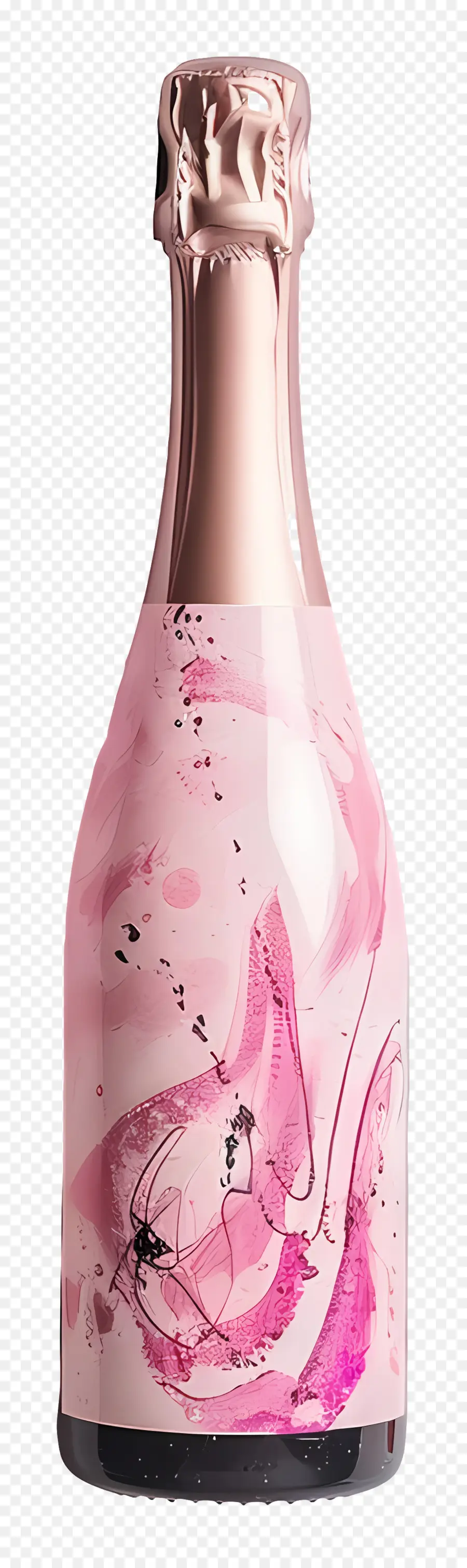 Champaña，Botella De Vidrio Rosa PNG