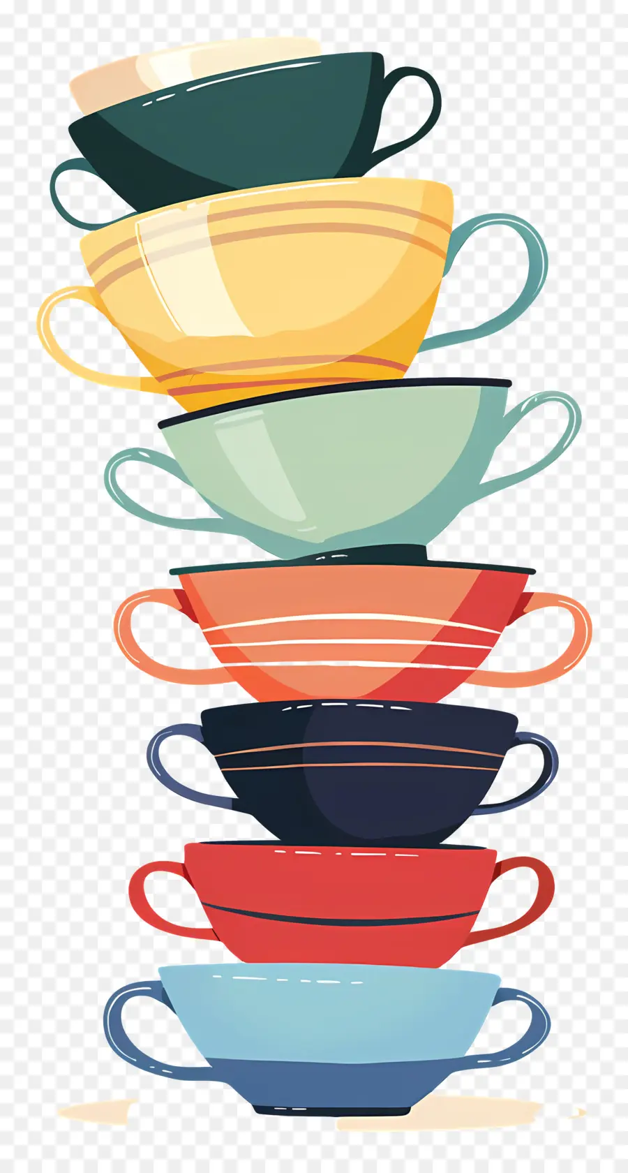 Pila De Tazas，Tazones Coloridos PNG