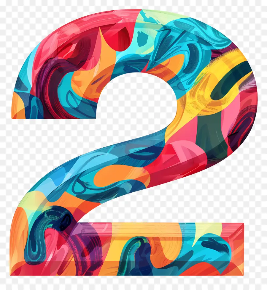 Numero 2，Colorido Número 2 PNG