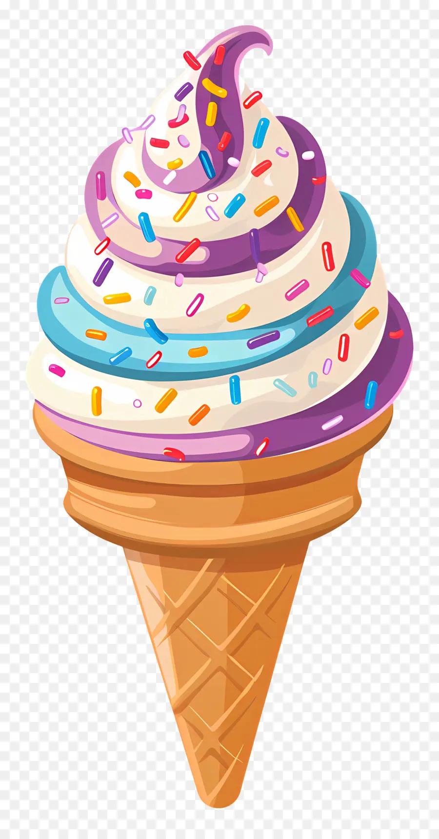 Helado Con Chispas，Cono De Helado PNG