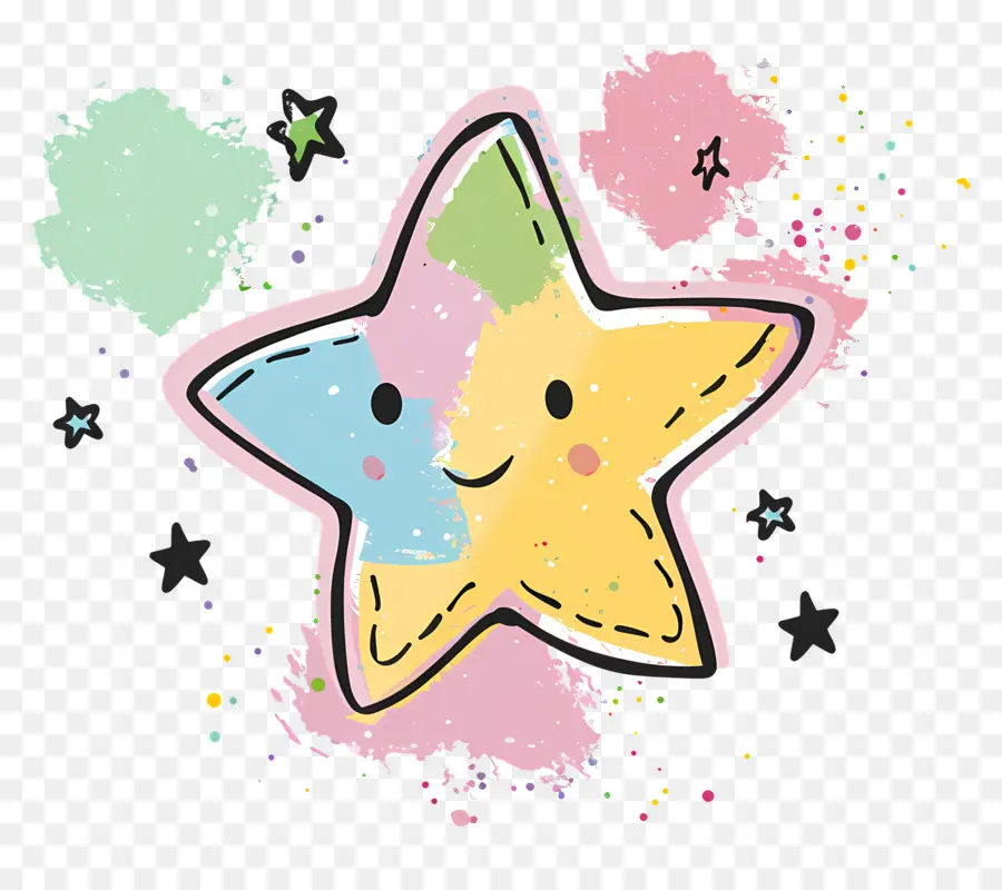 De Dibujos Animados De Estrellas，Sonriendo Estrellas PNG