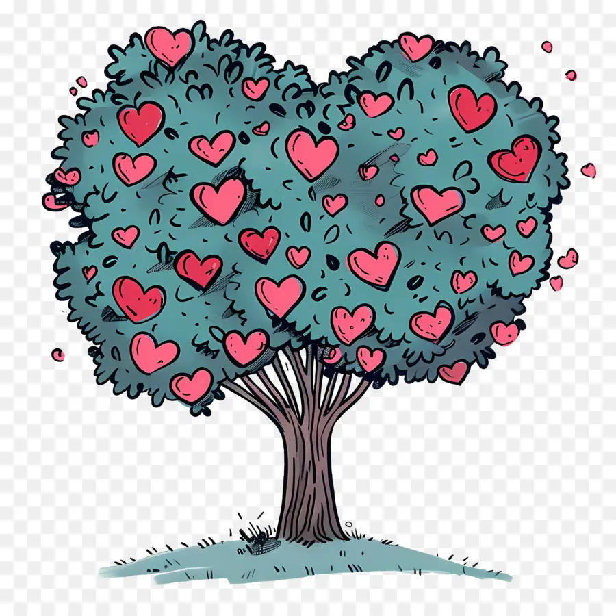 Dibujos Animados De árbol，El Amor PNG