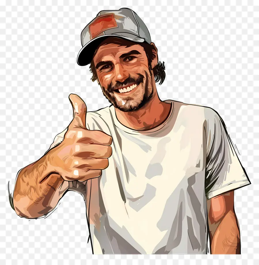 Sonriente Hombre，Pulgares Para Arriba PNG