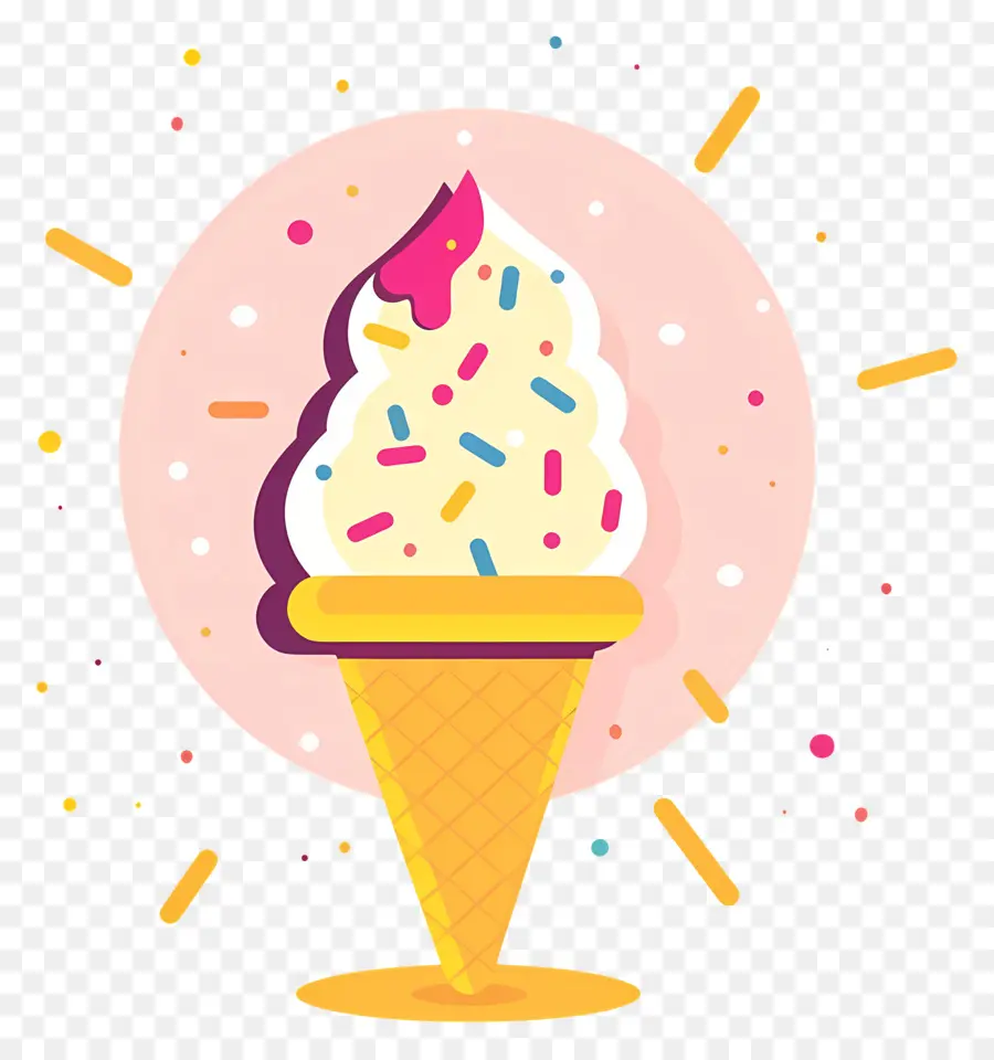 Helado Con Chispas，Cono De Helado PNG