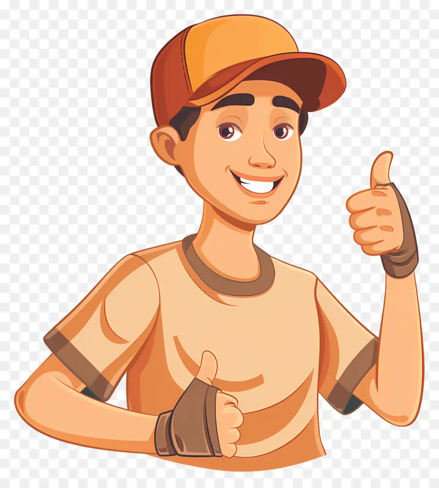 Hombre Sonriente，Pulgar Arriba Chico PNG