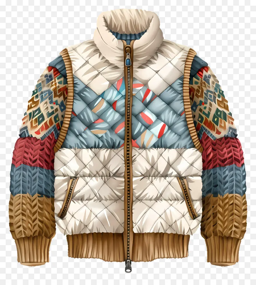 Abrigo De Invierno，Chaqueta Bordada PNG