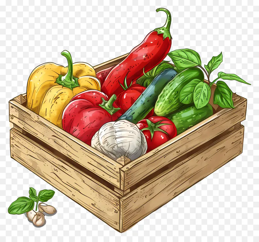 Caja De Verduras，Caja De Pimientos PNG