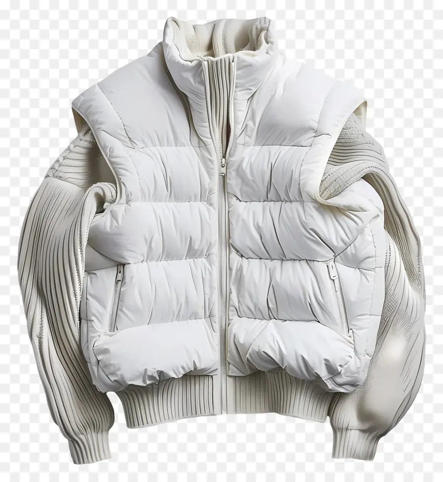 Abrigo De Invierno，Chaleco Blanco PNG