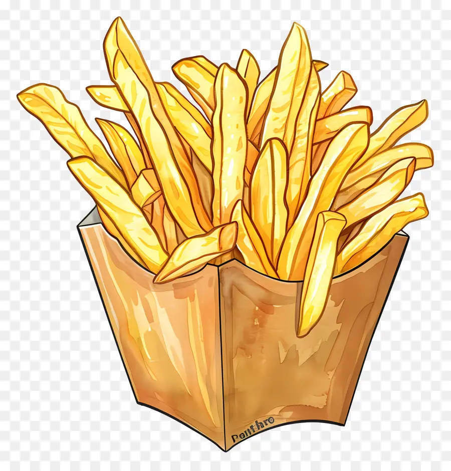 Las Papas Fritas，Acuarela PNG