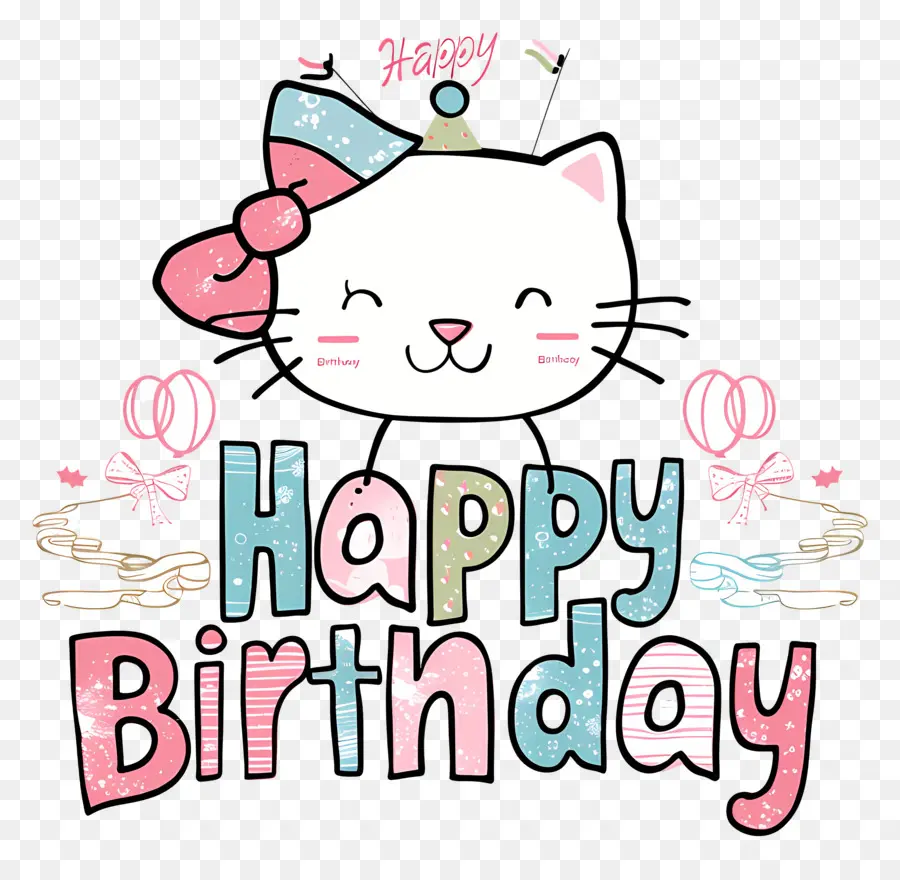 Feliz Cumpleaños，Gato De Dibujos Animados PNG