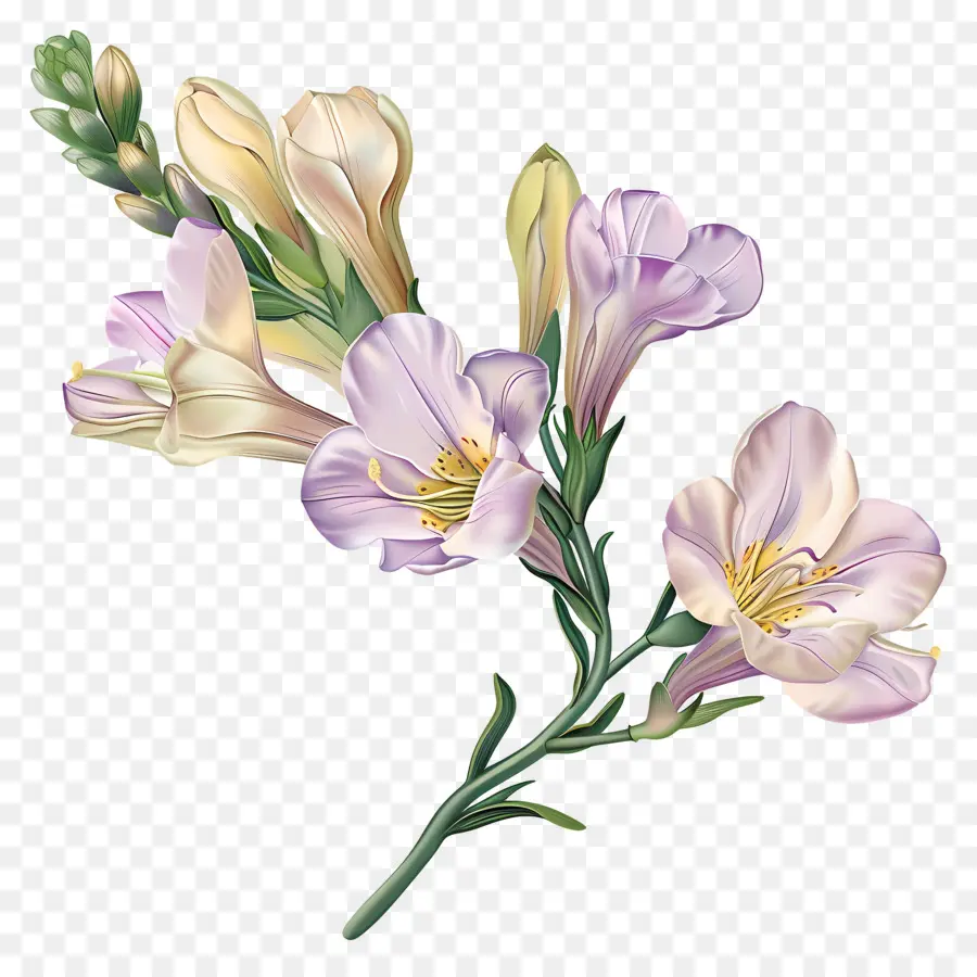 Flor De Freesia，Flores Blancas Y Rosas PNG