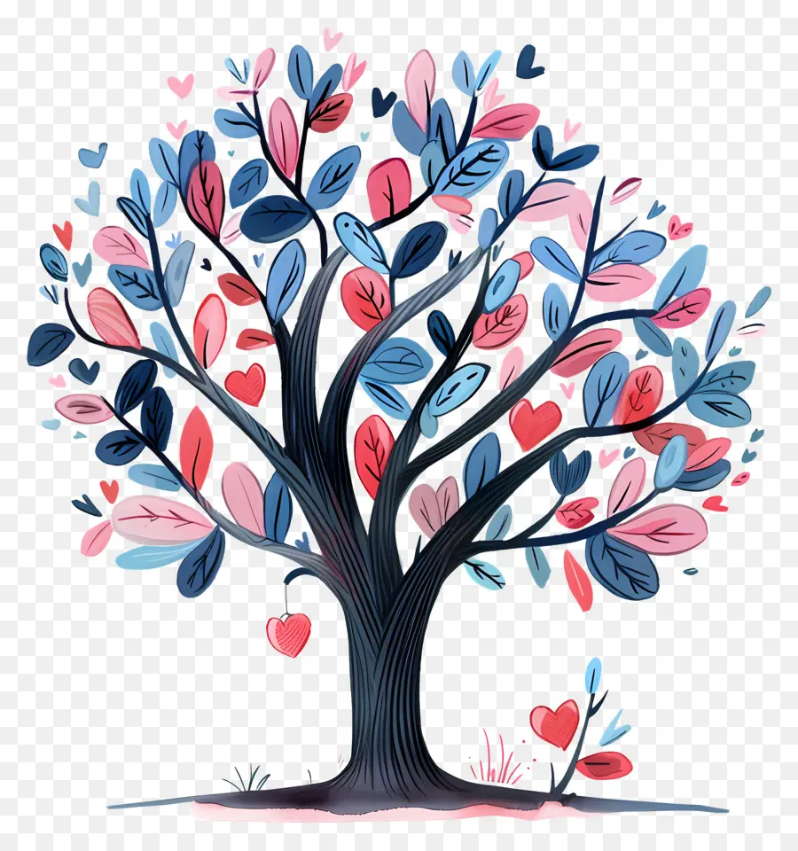 Dibujos Animados De árbol，Romántico árbol PNG