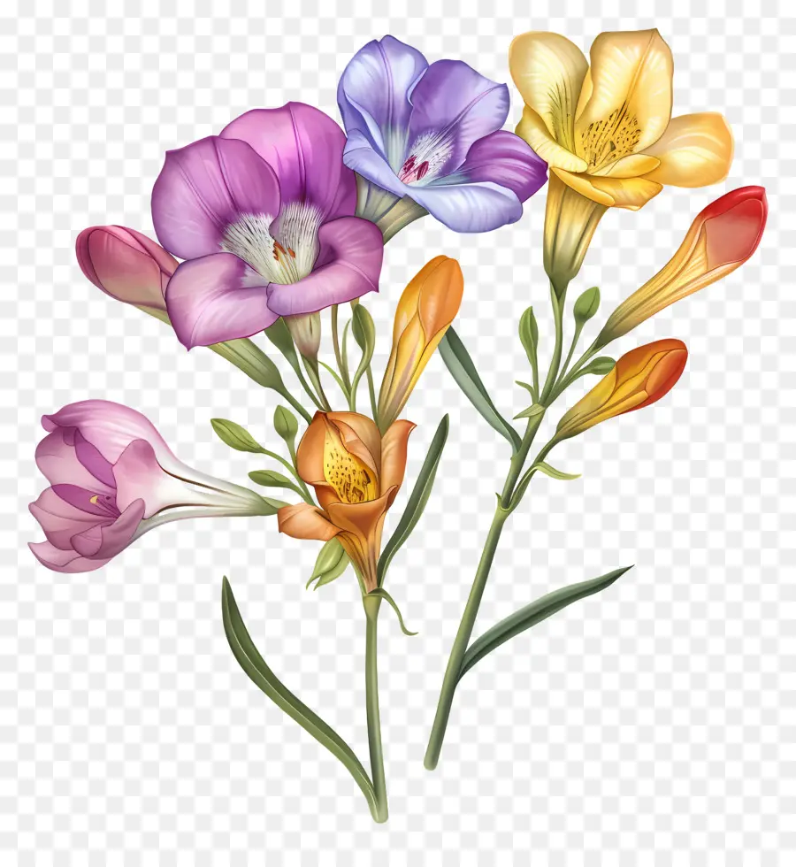 Flor De Freesia，Flores Silvestres PNG