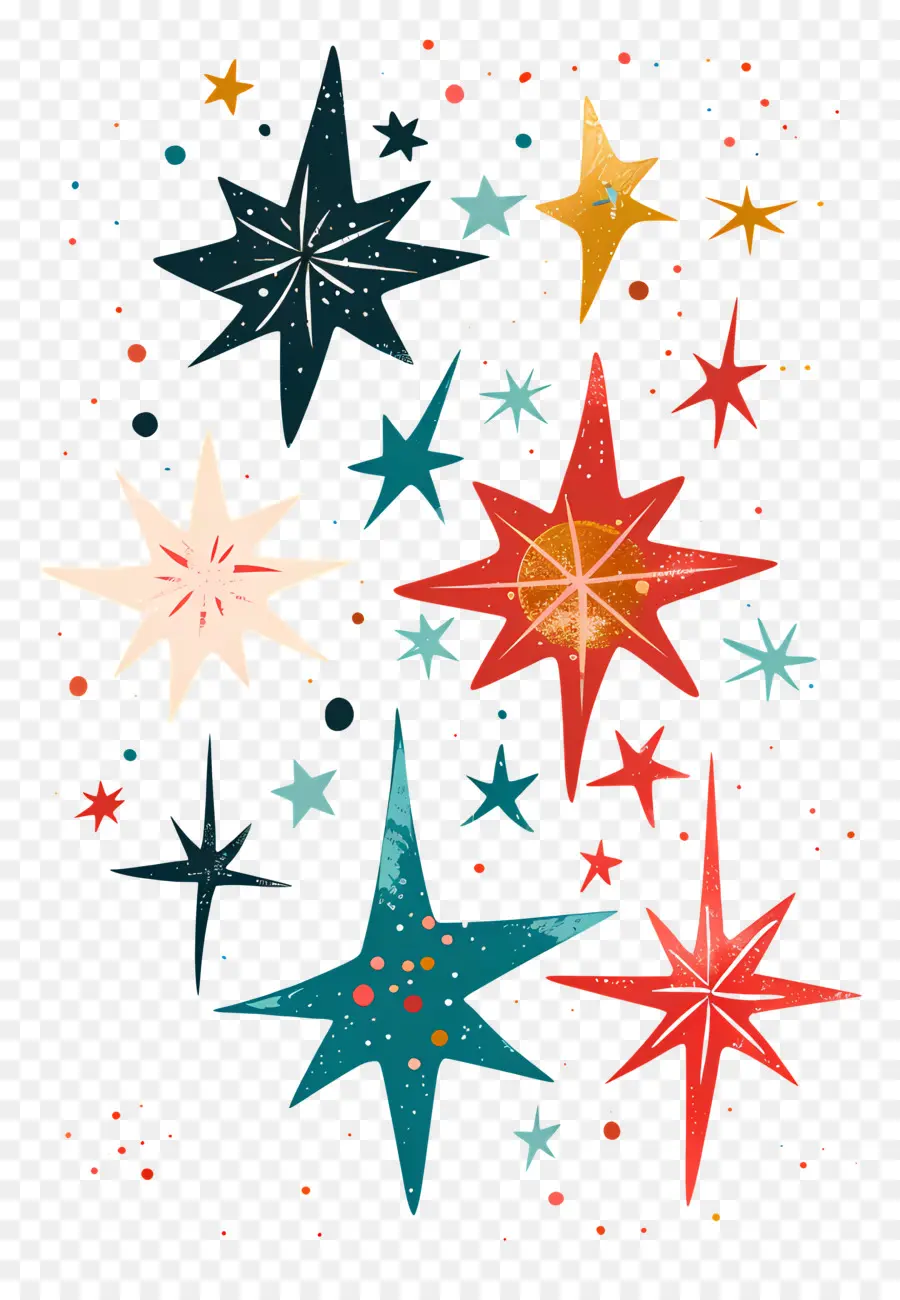 Estrellas De Navidad，Estrellas Dibujadas A Mano PNG
