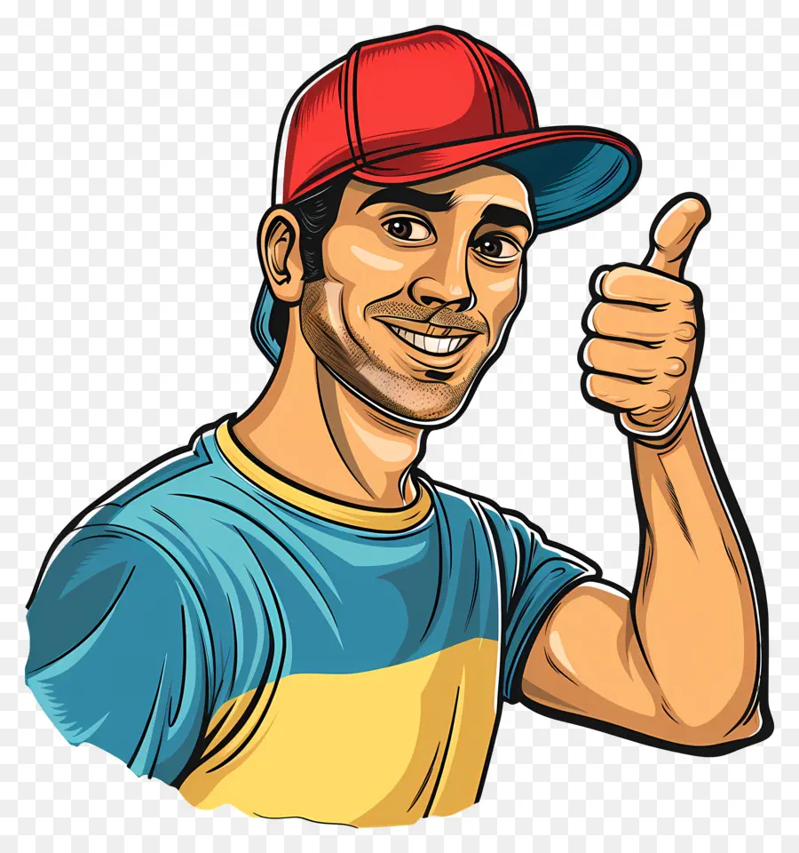 Sonriente Hombre，Pulgares Para Arriba PNG