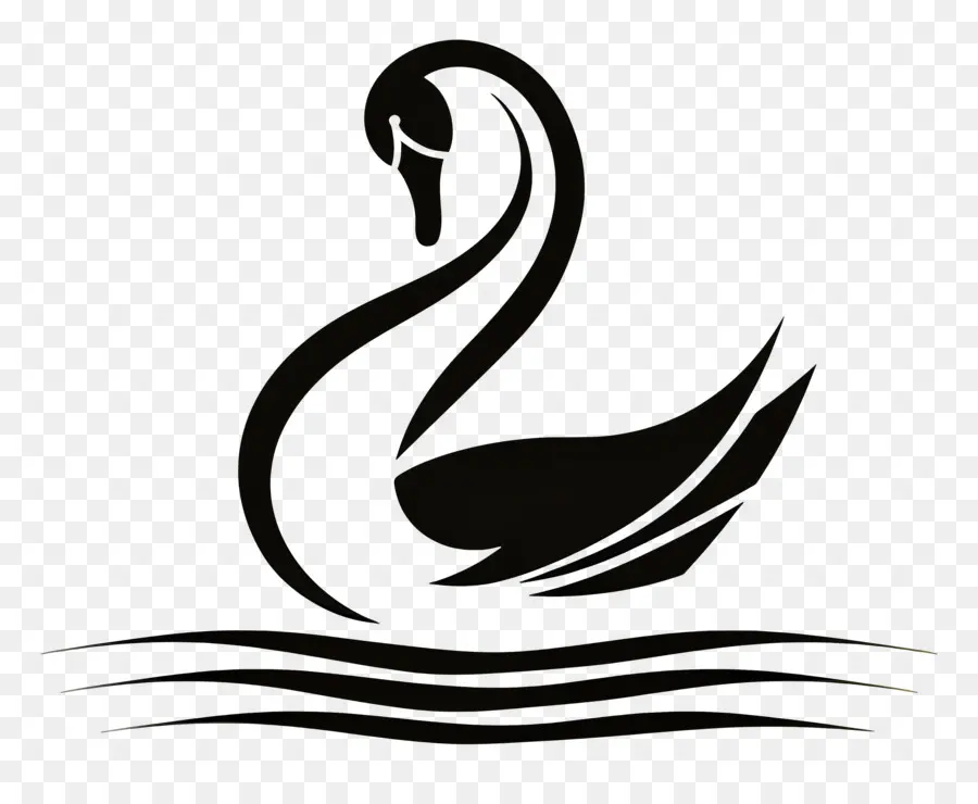 Diseño Sencillo，Silueta De Cisne PNG