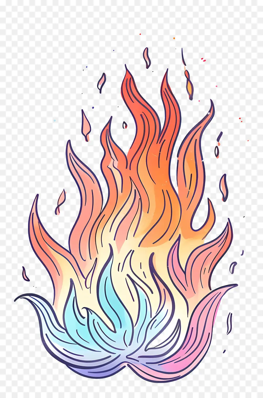 De Dibujos Animados De Fuego，Arco Iris PNG