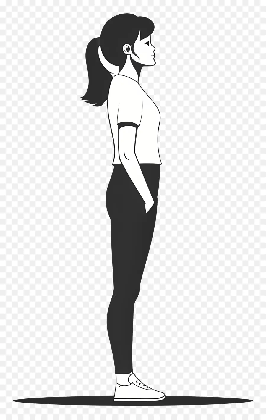 Mujer Casual De Pie，El Dibujo De La Figura PNG