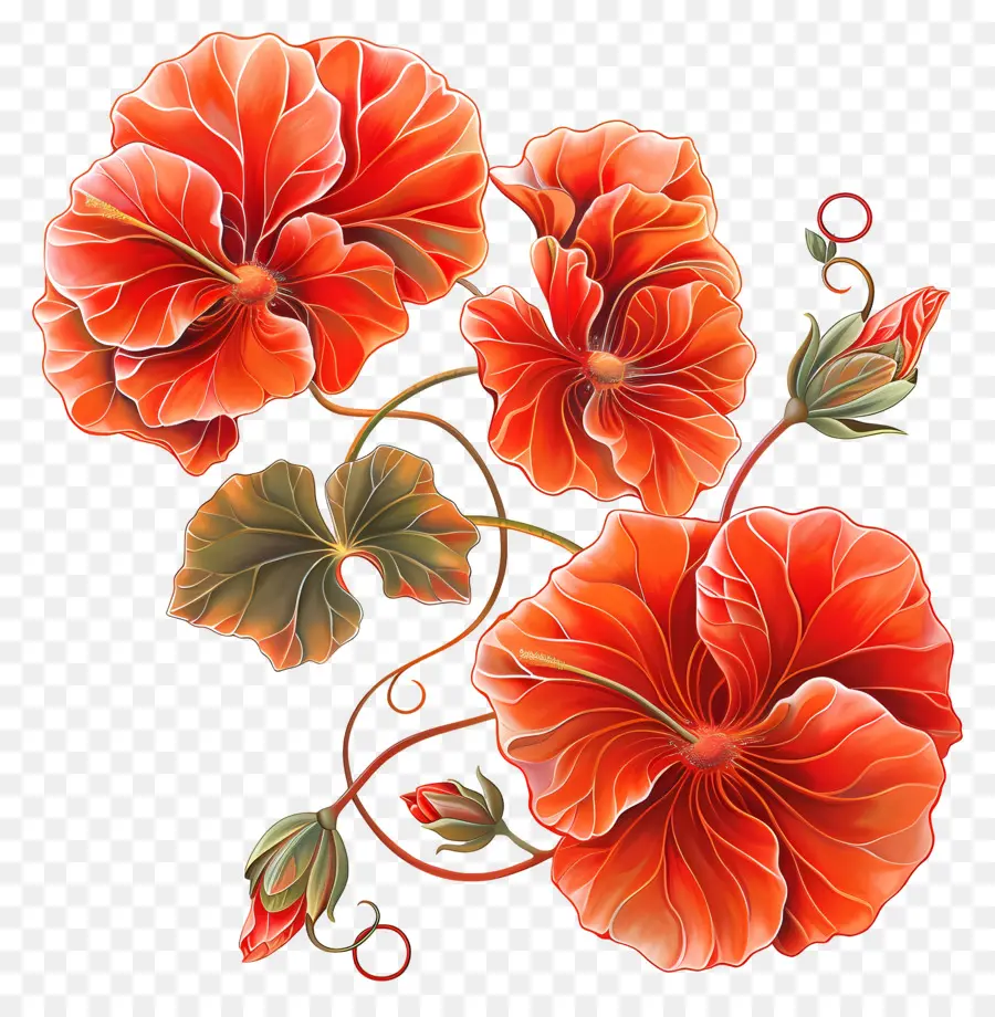 Flor De Begonia，Flores Rojas PNG