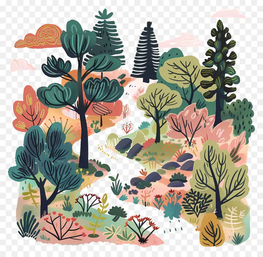 Dibujos Animados Bosque，Paisaje PNG