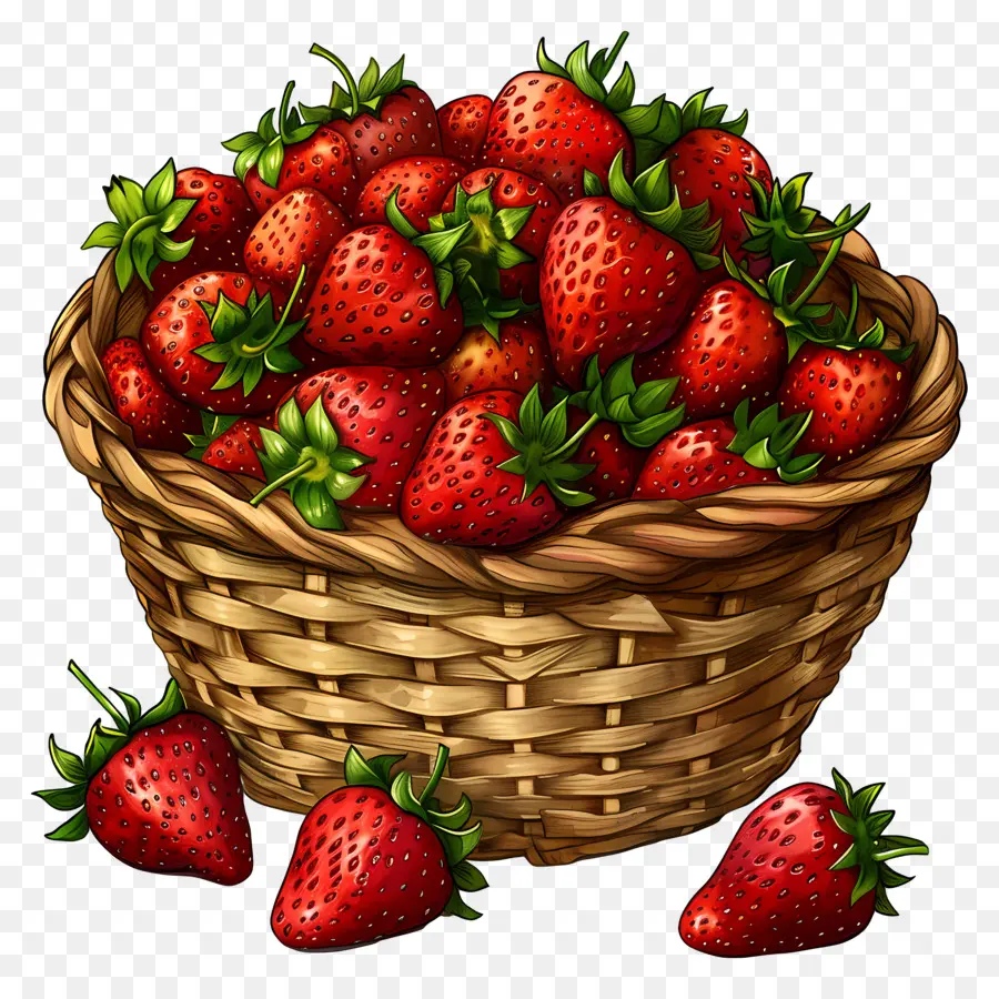 Canasta De Fresas，Fresas PNG