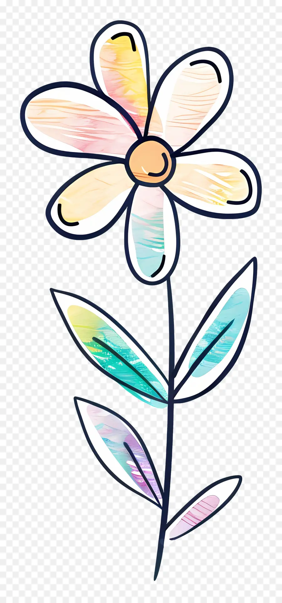 Cartoon Flower，Flor Blanca PNG