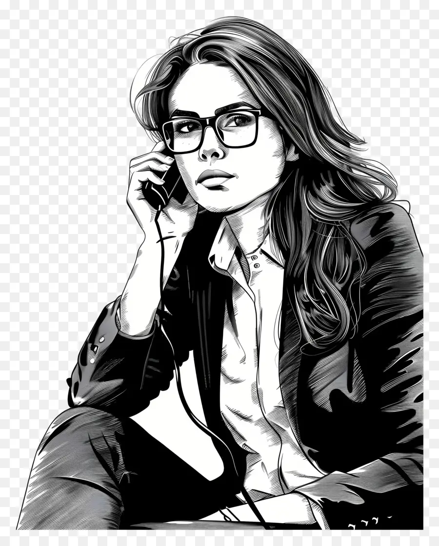 Trabajador De Oficina，Mujer Con Gafas PNG