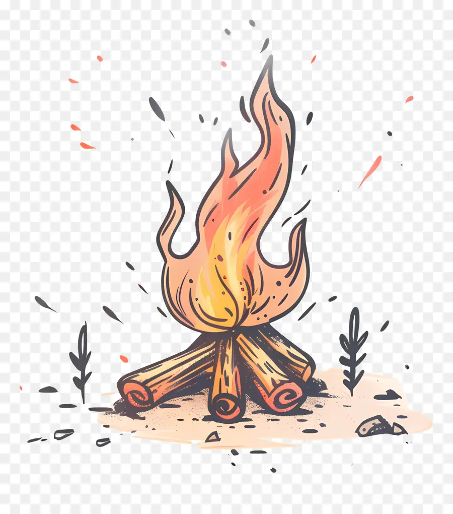 De Dibujos Animados De Fuego，Fogata PNG