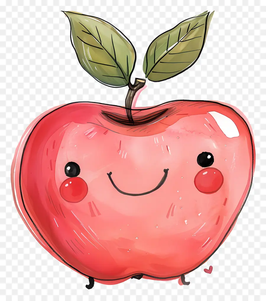 Dibujos Animados De Apple，Sonriendo De Apple PNG