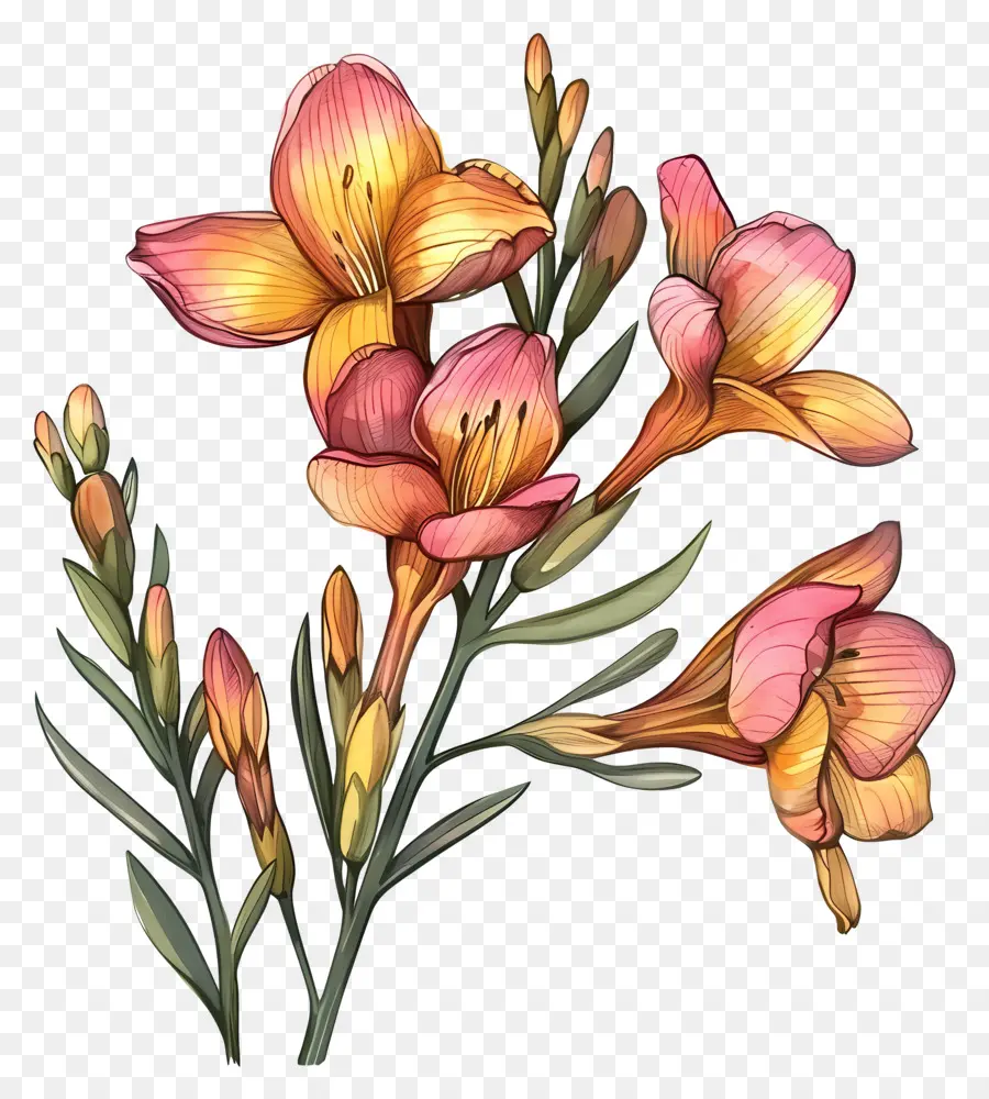 Flor De Freesia，Rosa De Los Lirios PNG