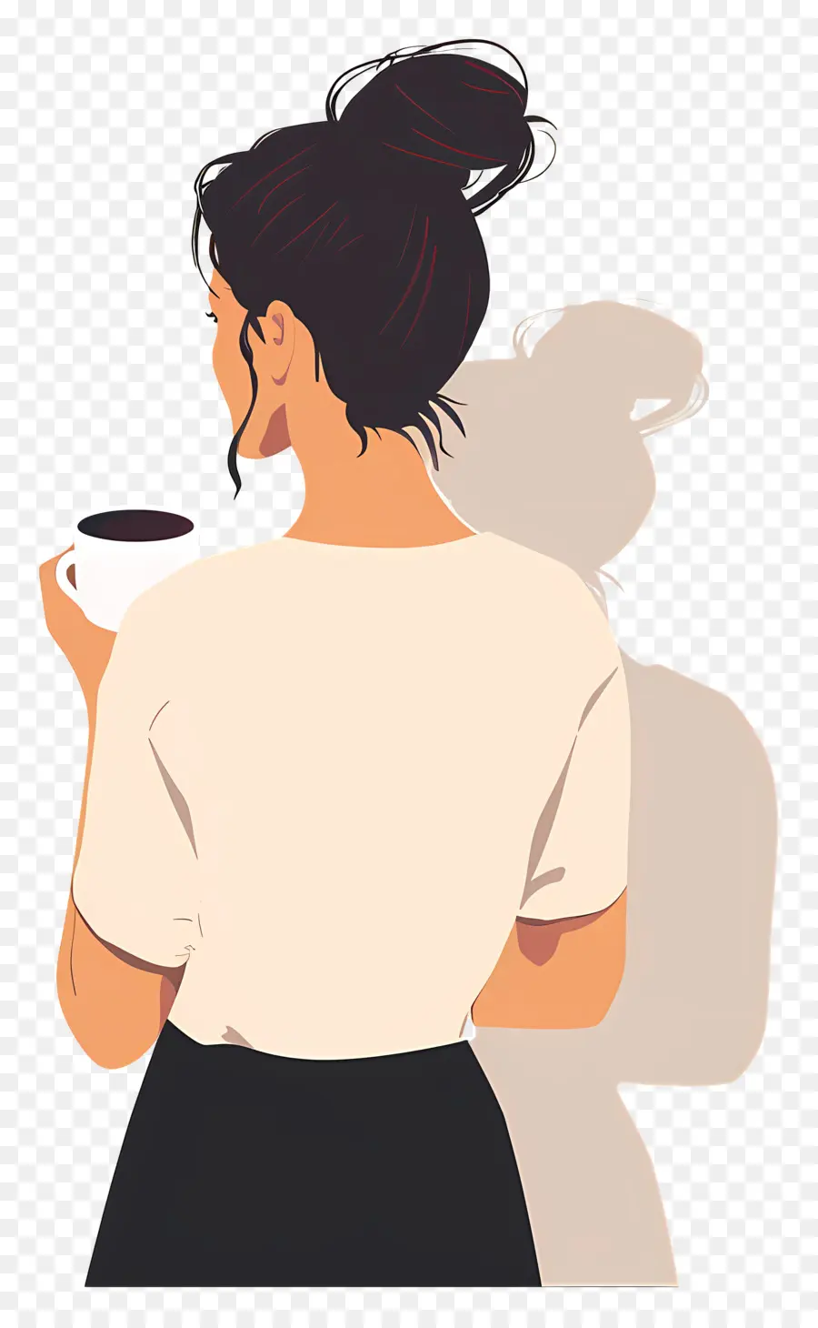 Mujer Tomando Café，Mujer Con Cafe PNG