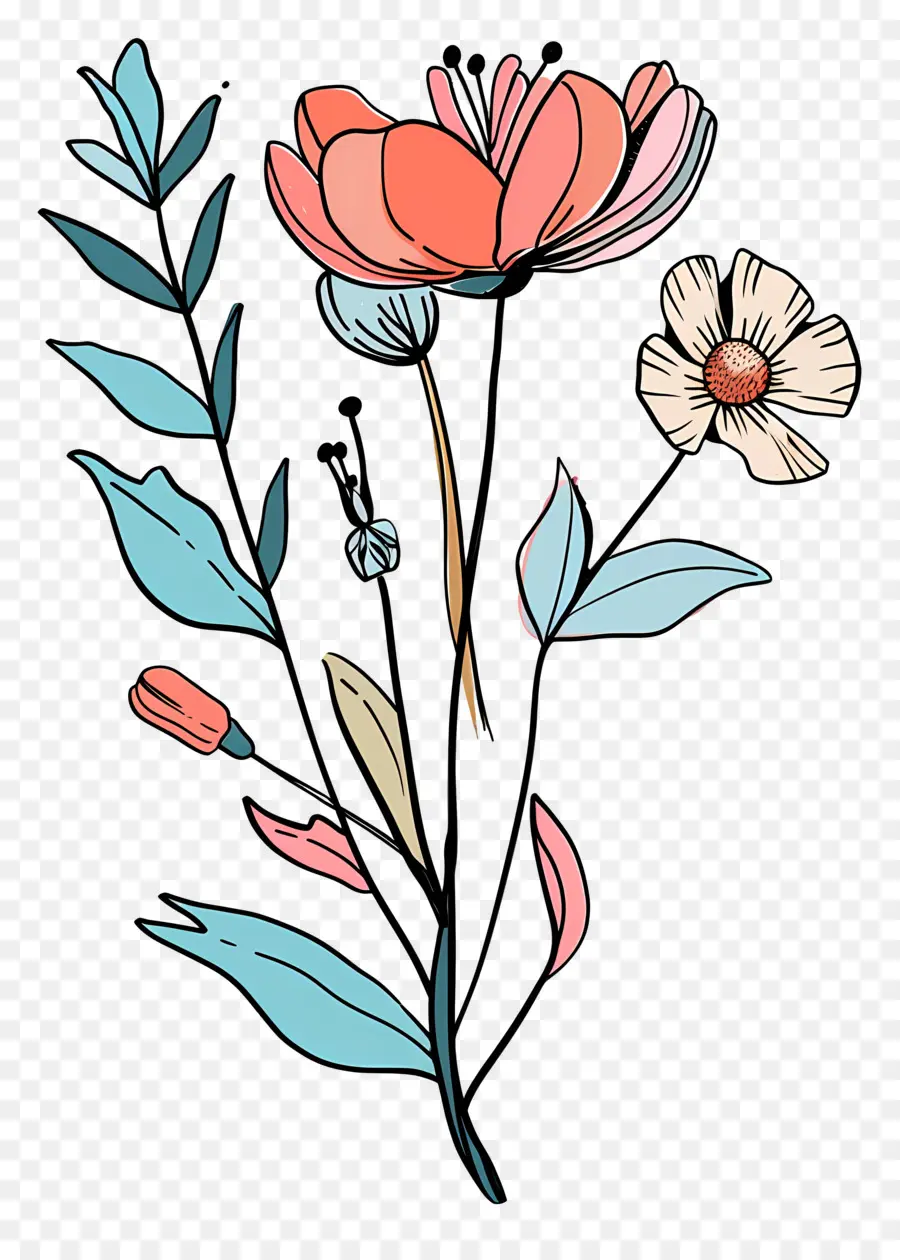 Cartoon Flower，Flores PNG