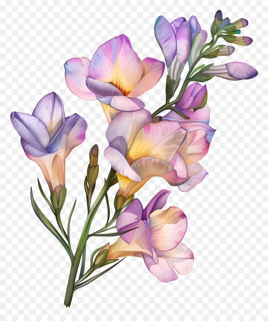 Flor De Freesia，Flores De Color Rosa PNG